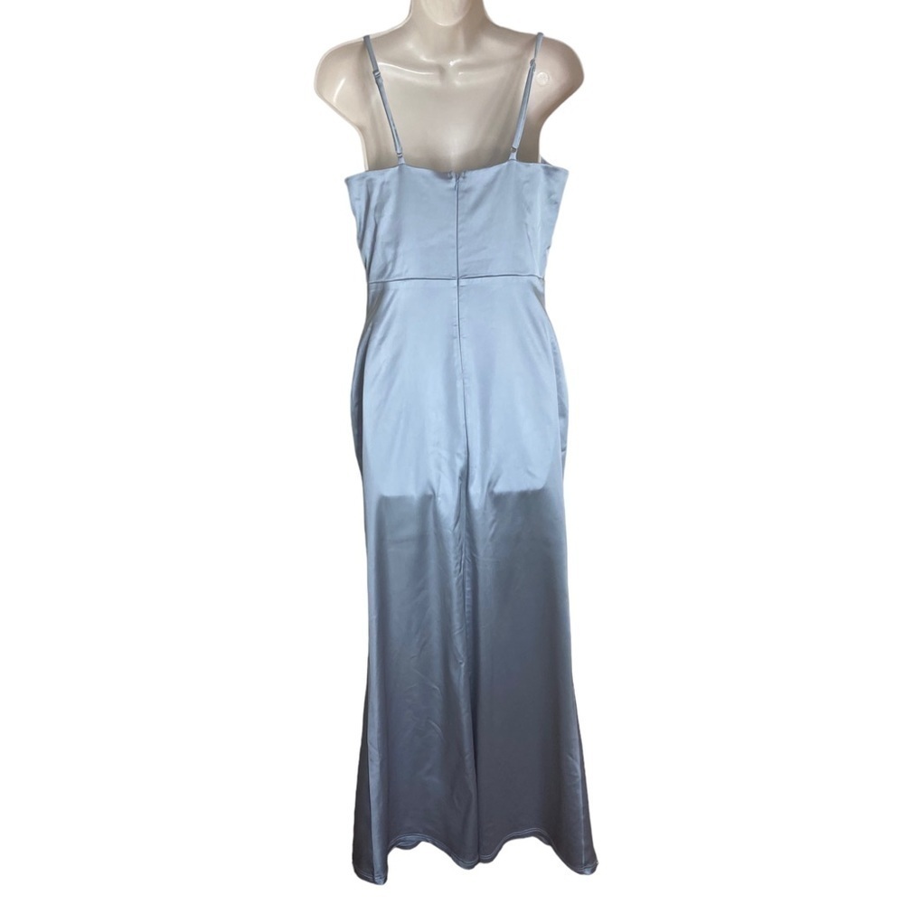 NWT Lulu’s Daring Romance Pastel Blue Satin Cowl Neck Maxi Dress - Picture 3 of 7